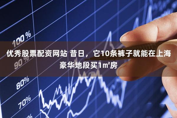 优秀股票配资网站 昔日，它10条裤子就能在上海豪华地段买1㎡房