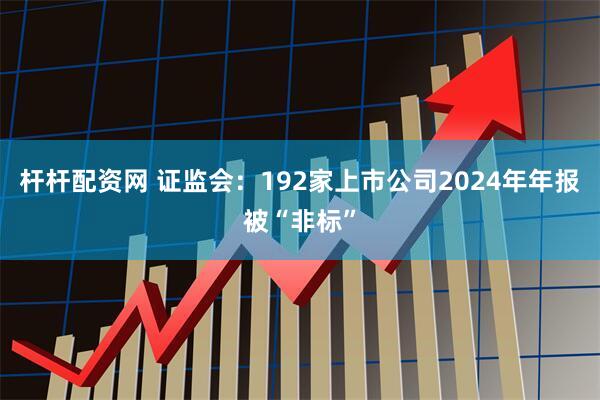杆杆配资网 证监会：192家上市公司2024年年报被“非标”
